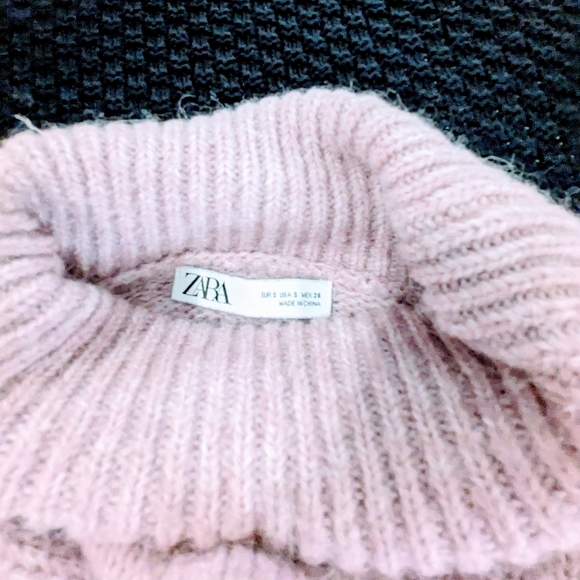 Zara Beautiful Lavender Small Oversized Turtleneck Part Wool and Alpaca Sweater - Picture 3 of 4